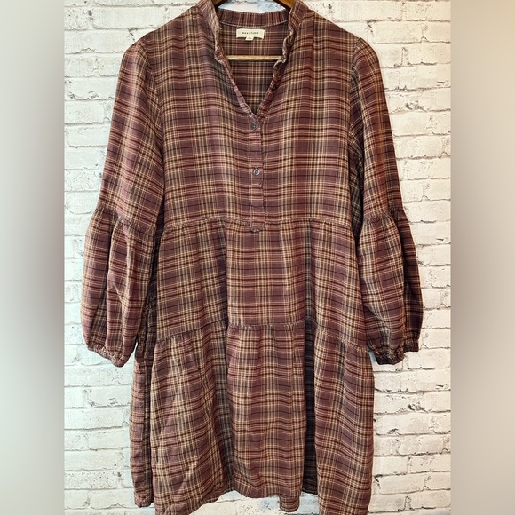 Max Studio Dresses & Skirts - Max Studio Plaid Longsleeve Mini Dress Women’s Large